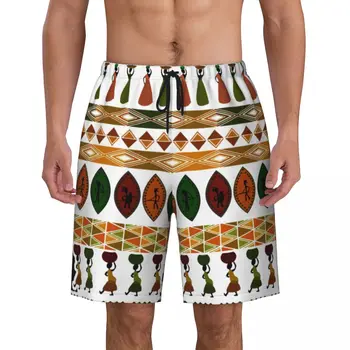 Tradicional Étnicos Africanos Impressão de teste Padrão dos Homens sungas Seca Rápido, moda praia Praia de Board Shorts Boardshorts