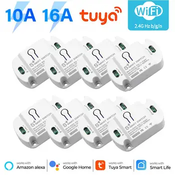 Tuya/Ewelink wi-Fi Mini Smart Switch Timer 10A/16A sem Fio DIY Comutadores Inteligentes Disjuntor de Módulo de Via Alexa Inicial do Google Voice Control