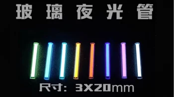 Vidro Luminoso Tubo Substitui o Trítio Gás Tubo de Fidget Giratório Edc Luminosa da Haste Exterior do Sinal da Lâmpada 3X20mm