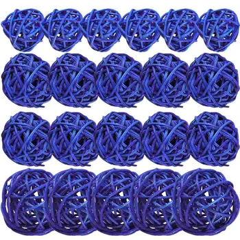 Vime Takraw Bola Decorativa Taças Casa De Vime Bolas Vaso Enchimentos Azul Queda Enfeites De Halloween