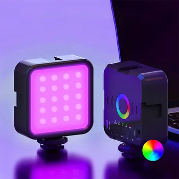 Vídeo RGB Luzes Mini do DIODO emissor de Luz da Câmara 1200mAh Recarregável Painel de LED Lâmpada de Foto, Vídeo de Iluminação para Youtu Tik Tok,3000-5500K