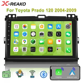 X-REAKO 2+32G 2din Android 12 auto-Rádio Multimédia Leitor de Navegação GPS Para Toyota Land Cruiser Prado 120 2004-2009 Unidade de Cabeça