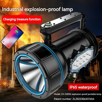 À prova de explosão LED Ultra Brilhante Lanterna Holofote Recarregável USB Tocha Lâmpada Impermeável do Trabalho de Luz Com lâmpadas que ficam